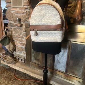 Michael Kors Beige and Brown Backpack